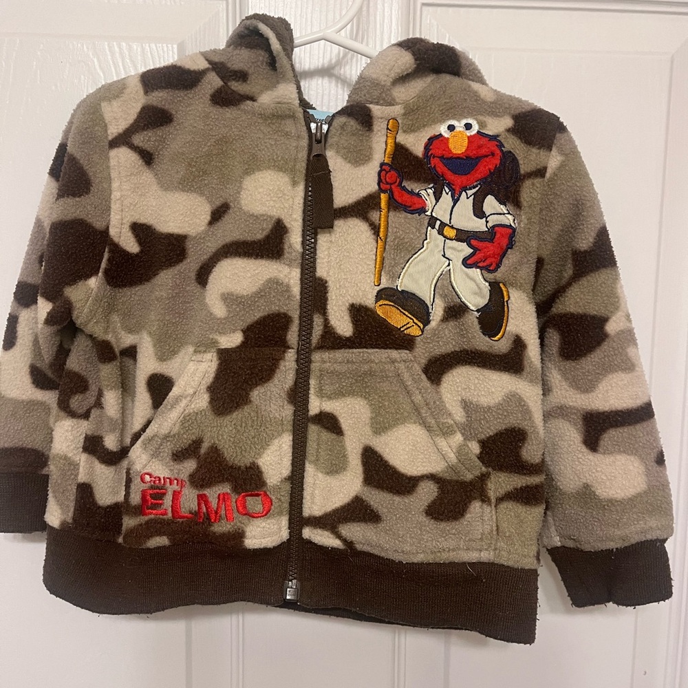 Vintage 2007 Camp Elmo Zip Up Hoodie- Size 18 months